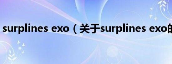 surplines exo（关于surplines exo的介绍）