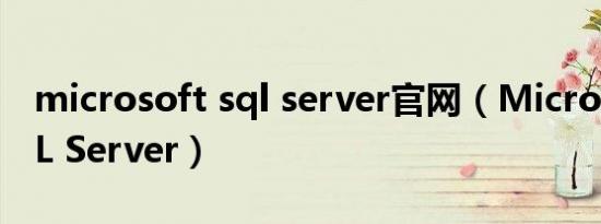 microsoft sql server官网（Microsoft SQL Server）