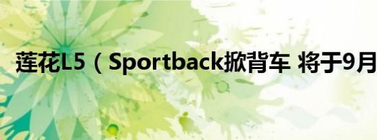 莲花L5（Sportback掀背车 将于9月上市）