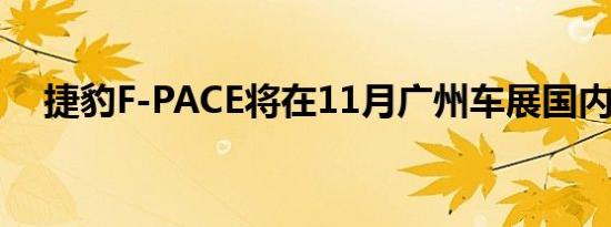捷豹F-PACE将在11月广州车展国内首发