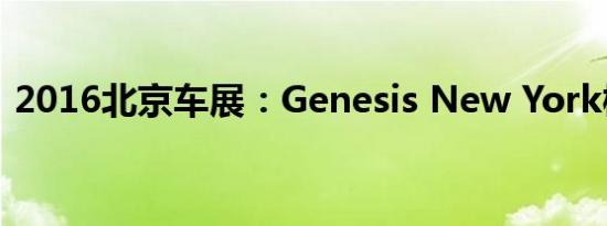 2016北京车展：Genesis New York概念车