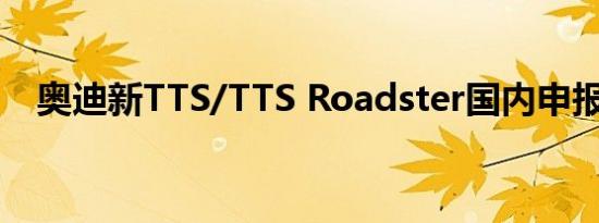 奥迪新TTS/TTS Roadster国内申报信息