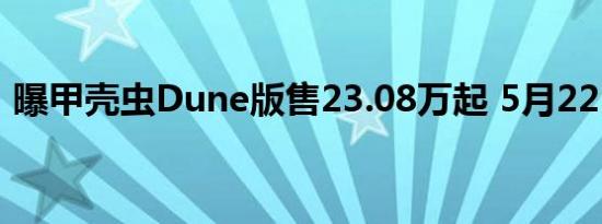 曝甲壳虫Dune版售23.08万起 5月22日上市