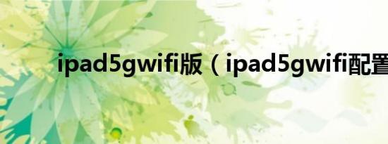 ipad5gwifi版（ipad5gwifi配置）