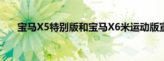 宝马X5特别版和宝马X6米运动版宣布