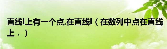 直线l上有一个点,在直线l（在数列中点在直线上．）