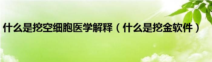 什么是挖空细胞医学解释（什么是挖金软件）