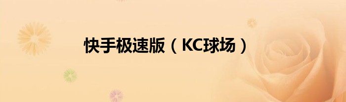 快手极速版（KC球场）