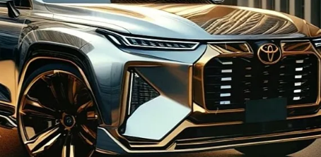 金色2025款丰田皇冠SUV的渲染图有点太亮了